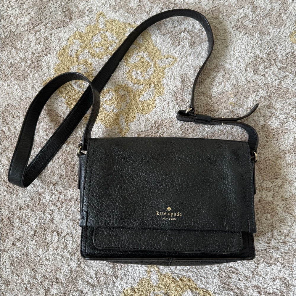Kate Spade Black Pebbled Leather Crossbody Bag